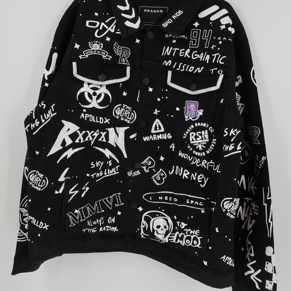 Reason Brand Clothing Space Denim Jacket XL - Picture 6 of 11